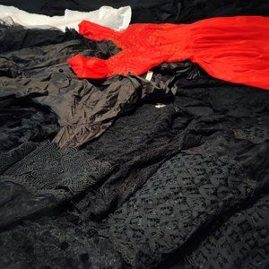 HUGE Box of Goth Clothing Tops Dresses Skirts Vintage